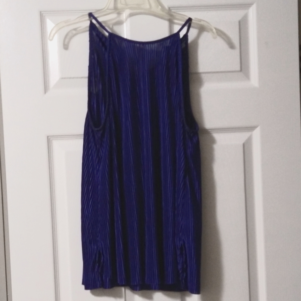 Sleeveless Pleated/Ruffled Blouse